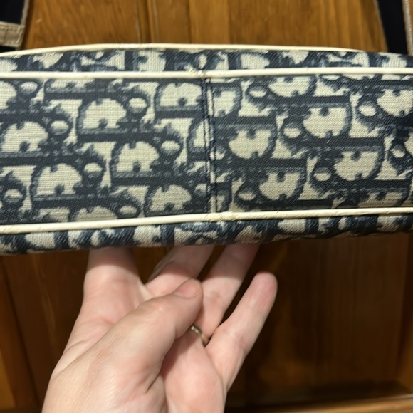 Christian Dior Trotter Oblique Crossbody Bag Authentic Navy Blue 2 - Picture 4 of 8